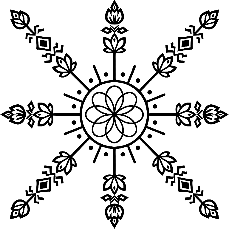 Sky realm symbol, an eight-pointed folk star